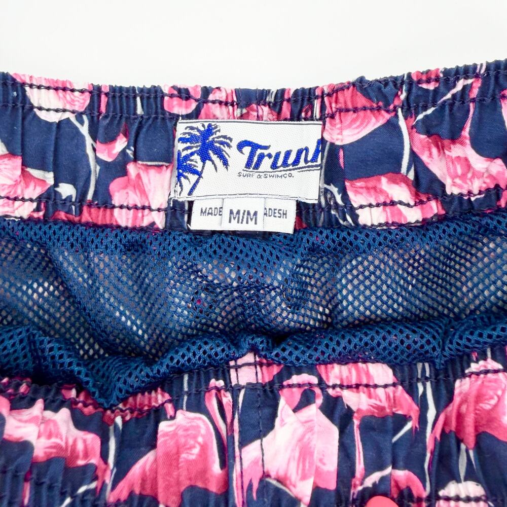 Trunks Surf & Swim Flamingo Swim Trunks Men’s Medium Navy Pink Beach Shorts - Picture 2 of 9